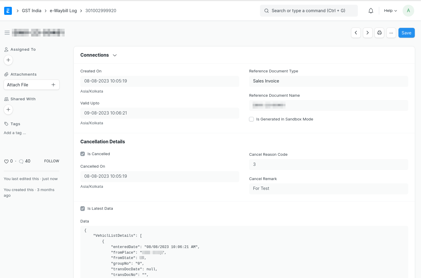 E-waybill Log